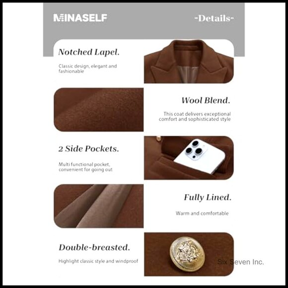 Wool Blend Tweed Plaid Blazer Jacket Fully Lined Business Casual - Picture 6 of 7